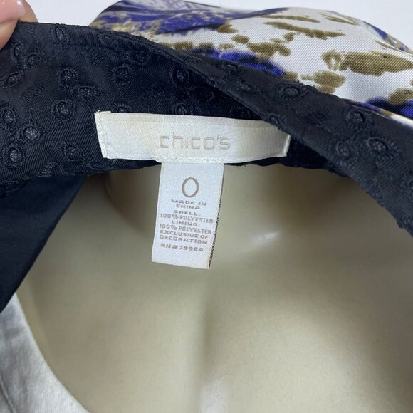 Chicos Womens Multicolor Polyester Open Front Jacket Embellished Design Size 0 - Picture 4 of 5